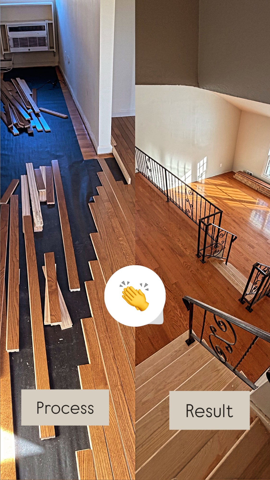 Process and result: hardwood installation