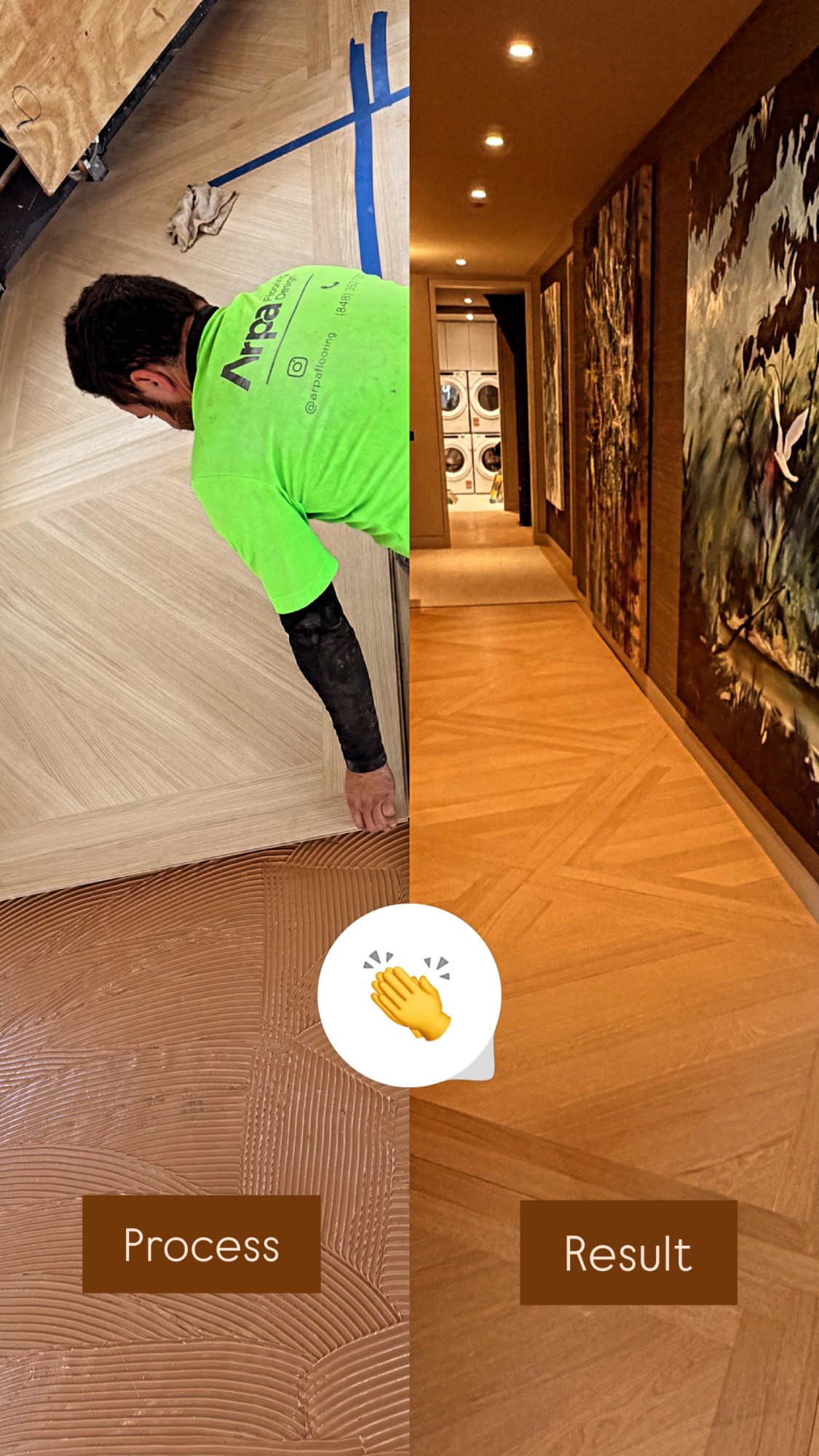 Process and result: parquet hallway